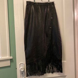Vintage Alamo Leather Wear Fringe Skirt